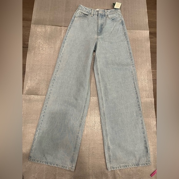 twik Denim - [W24Ins30”]Twik R&B light washed wide leg High Rise Denim Jeans